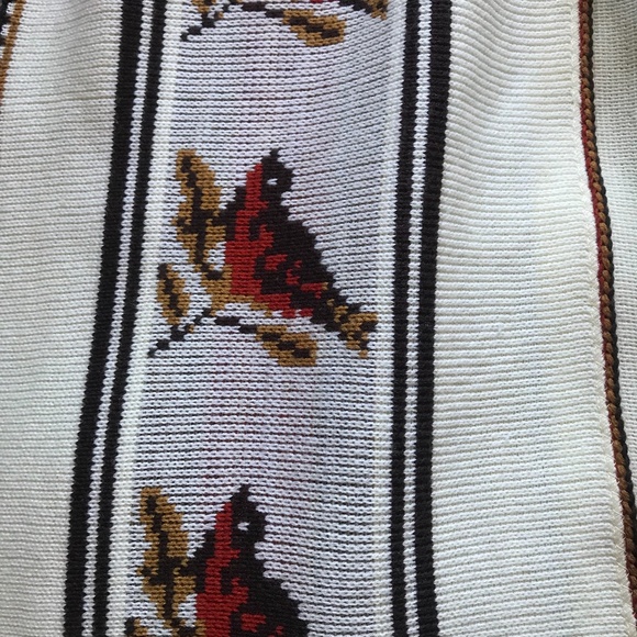 Vintage Boho 70s Bird Poncho/Shawl - Picture 2 of 6